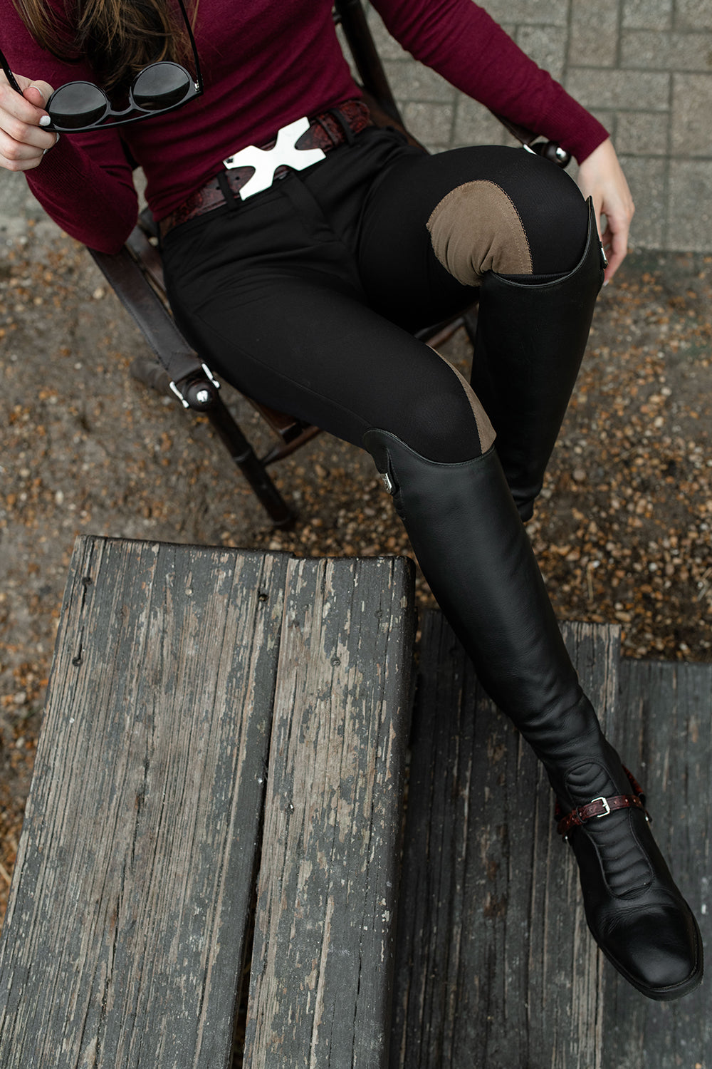 Ostler Equestrian Bordeaux Poppy Spur Strap & Cover Set