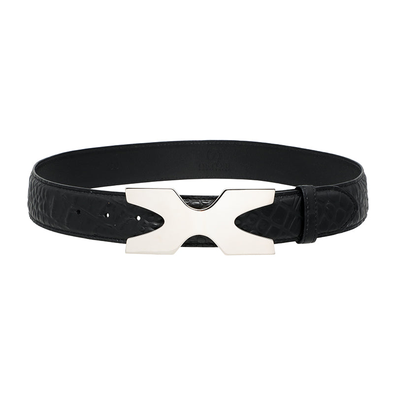 Ostler Equestrian Black Gator Belt Solo