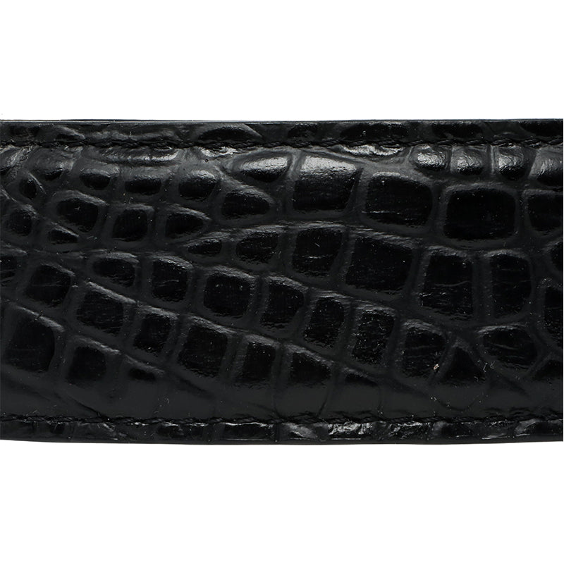 Ostler Equestrian Black Gator Leather Swatch