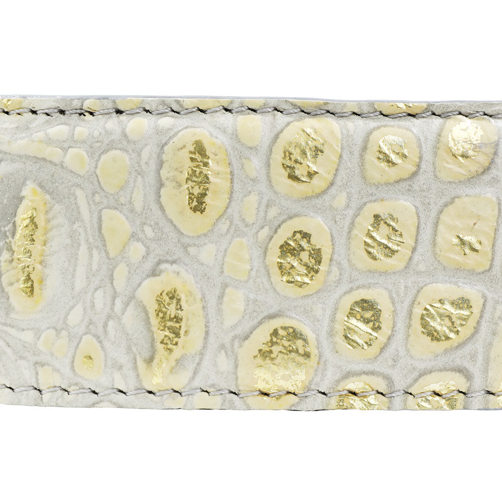 Gator Cavaletti Contour Belt — White Gold