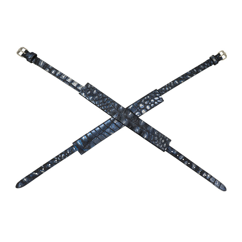 Ostler Equestrian Navy Gator Spur Cover & Strap Set