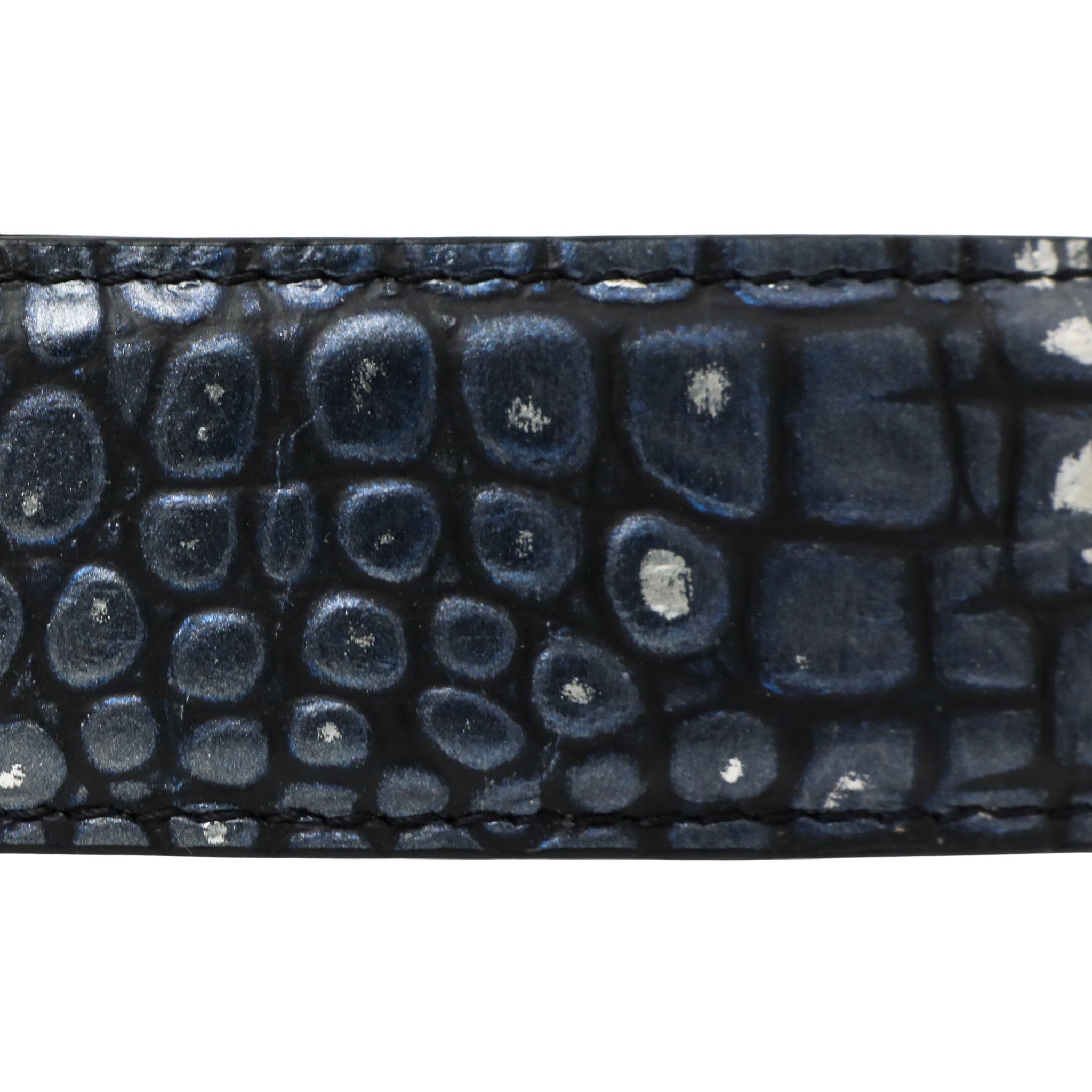 Ostler Equestrian Navy Gator Leather Swatch